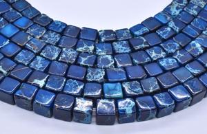 Cube de jaspe impérial en pierre naturelle 4mm 6mm 8mm 10mm Sédiments de mer Pierre perles lâches Bracelet Collier pour la fabrication de bijoux - Product Image 4