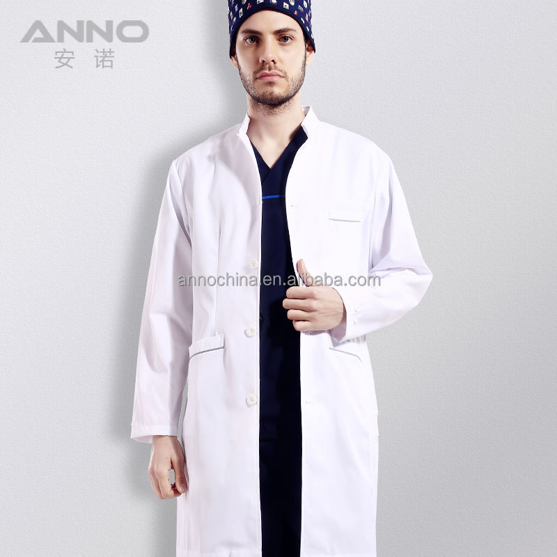 Anno Unisex Collar White Hospital Medical Clinic Scrub Dental Lab Coat para  uniformes médicos