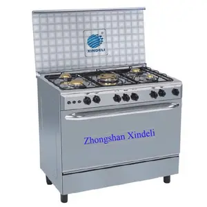 2017 hot sale 90*60 Mirror stainless steel body electric cooker withoven with Brass Burnercap toaster oven and gas stove range