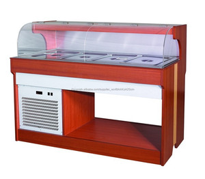 Guangzhou fabricante oem marmol tipo <span class=keywords><strong>isla</strong></span> salad <span class=keywords><strong>bar</strong></span> de <span class=keywords><strong>la</strong></span> barra de madera refrigerador con ce certificado - Product Image 5