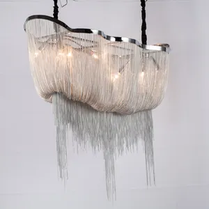 Decorative Modern Rectangular Metal Chain Chandelier