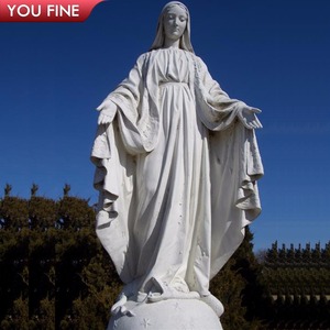 Estatua <span class=keywords><strong>de</strong></span> mármol tallado en <span class=keywords><strong>piedra</strong></span> blanca, diseño clásico <span class=keywords><strong>de</strong></span> la Virgen - Product Image 2