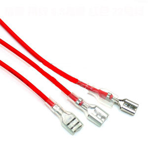 6.3mm メス スペード圧着端子 ワイヤコネクタ 20cm ケーブル付き 赤黒 - Product Image 3