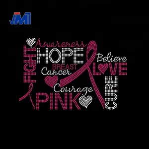 Breast Cancer Awareness iron on Rhinestone transfer design