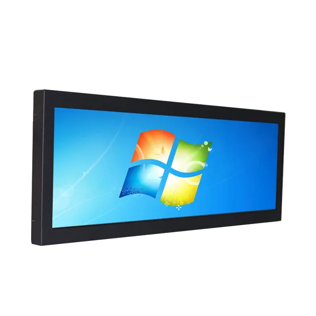 18.5inch double screen digital signage bus stretched lcd monitor advertising player