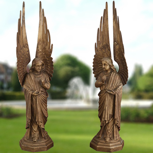 Custom Large wings <strong>Angel</strong> Sculpture Antique Graveyard Bronze <strong>Sitting</strong> <strong>Angel</strong> <strong>Statue</strong> for Cemetery - Product Image 5