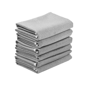 270gsm kitchen cleaning fish scales cloth french terry towel window washing dry towel microfiber washing towel