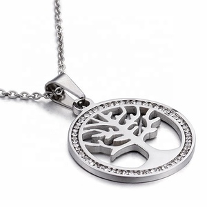 MECYLIFE Commercio All'ingrosso Stabilito Dell'orecchino <span class=keywords><strong>Della</strong></span> Collana di Modo di Zircon Dell'intarsio In Acciaio Inox Forma Rotonda <span class=keywords><strong>Albero</strong></span> <span class=keywords><strong>Della</strong></span> <span class=keywords><strong>Vita</strong></span> Gioielli Set - Product Image 4