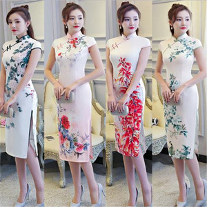 2018 primavera moda china <span class=keywords><strong>tradicional</strong></span> <span class=keywords><strong>mujer</strong></span> chica señoras elegante alta división Cheongsam <span class=keywords><strong>Qipao</strong></span> - Product Image 2