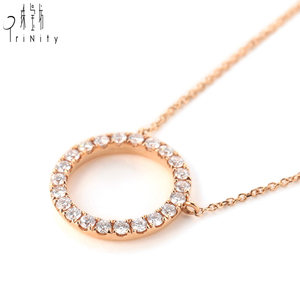 ใหม่ล่าสุดออกแบบงบสร้อยคอที่มีคุณภาพสูงที่เรียบง่ายเพชรจริงสง่างาม18พันกุหลาบสร้อยคอทอง - Product Image 4