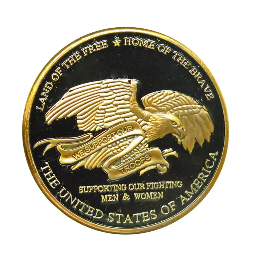 2018 neue alte münzen souvenir münze 1 unzen Unterstützung Unsere Truppen USA Runde münze