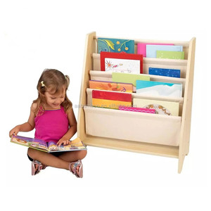 Di legno di bambù rivista scaffale cremagliera con tessuto di visualizzazione libro cremagliera - Product Image 2