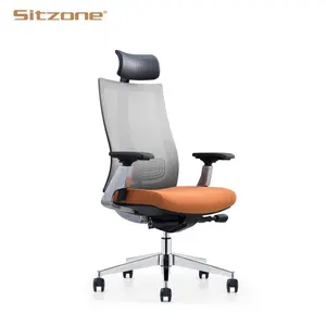 Cadeira de malha giratória, de alta qualidade, malha traseira, computador, cadeiras de escritório executivas ergonômicas com descanso de cabeça