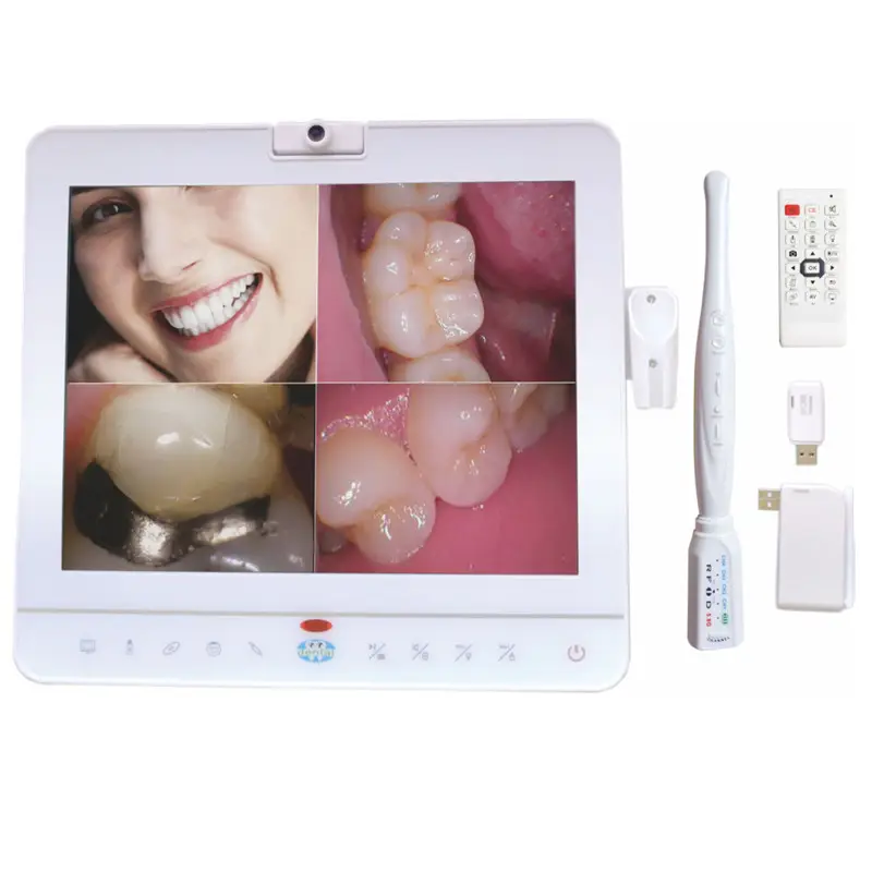 Resolusi Tinggi 1/4 15 Inch Monitor Nirkabel Intraoral Camera Intra Oral Camera Alat Kesehatan Gigi