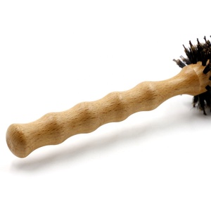 High Quality Antistatic Curly Hair Care Comb Boar Bristle Salon Home Brush Roll Round <strong>Wooden</strong> Gourd Handle <strong>Hairbrush</strong> - Product Image 5
