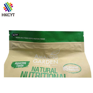 Impression personnalisée sur papier kraft feuille d'aluminium sac d'emballage zip-lock pour 1kg de protéines en poudre - Product Image 5