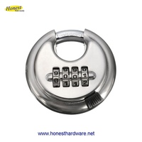 Mot de passe à 4 chiffres en acier inoxydable Disque serrure Cadenas Cadenas Rond