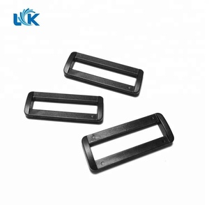 Anillo rectangular de plástico, cinturón de correas, hebilla de cinta, hebilla deslizante de repuesto para bolso, bolsa de equipaje, negro, 50mm, <span class=keywords><strong>2</strong></span>" - Product Image 1