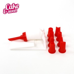 12 pollici rosso creativo cottura pasticceria strumenti di decorazione della torta fai da te 8 ugelli set sacchetto di tubazioni di glassa biodegradabile in silicone - Product Image 6