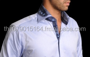 Chemises décontractées pour hommes Steve James, collection automne, 100 % coton biologique, tissu seersucker, col montant, manches courtes, anti-plis, anti-rétrécissement - Product Image 3