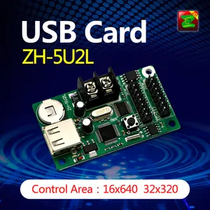 새로운 유형 Led 디스플레이 USB 제어 카드 ZH-5U2L 2 개 허브 12