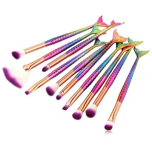 Hot Sale Mermaid Make Up Brushes Fashion Makeup Brushes 10pcs/set