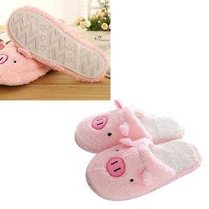 L-3 breve peluche bambine cartone animato animale peluche maiale pantofole antiscivolo fondo bambine pantofola - Product Image 2