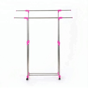 Porte-linge télescopique avec cintres, stockage pour vêtements, intérieur et extérieur, nouveau - Product Image 3