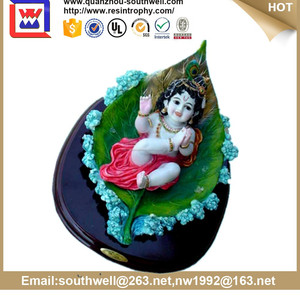 <span class=keywords><strong>Religion</strong></span> en <span class=keywords><strong>inde</strong></span> antique résine figurine bébé en feuille de Lotus - Product Image 1