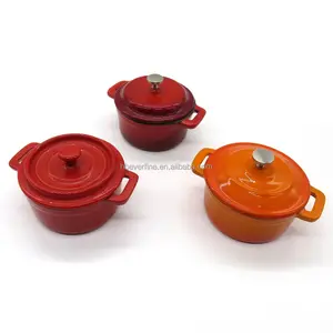 Enameled Cast Iron Mini dutch oven cocotte with lid