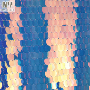 Nanyee Dệt Mật Độ Cao Big Dot Xanh Hồng Óng Ánh Sequin Cho Trang Phục - Product Image 5