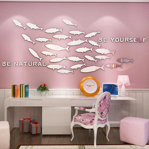 Autocollant mural <span class=keywords><strong>de</strong></span> <span class=keywords><strong>miroir</strong></span> <span class=keywords><strong>de</strong></span> <span class=keywords><strong>salle</strong></span> <span class=keywords><strong>de</strong></span> <span class=keywords><strong>bain</strong></span> étanche 3d Art Custom Cartoon Fish Bathroom - Product Image 5