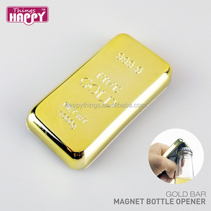 Wholesale Gold Decor Gold Bullion <b>Bar</b> Shape Plastic <b>Bottle</b> <b>Opener</b> Magnet - Product Image 3