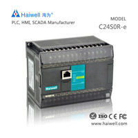 Nuevo diseño Haiwell C24S0R-e 24 puntos de salida de relé PLC controlador construido en puerto Ethernet