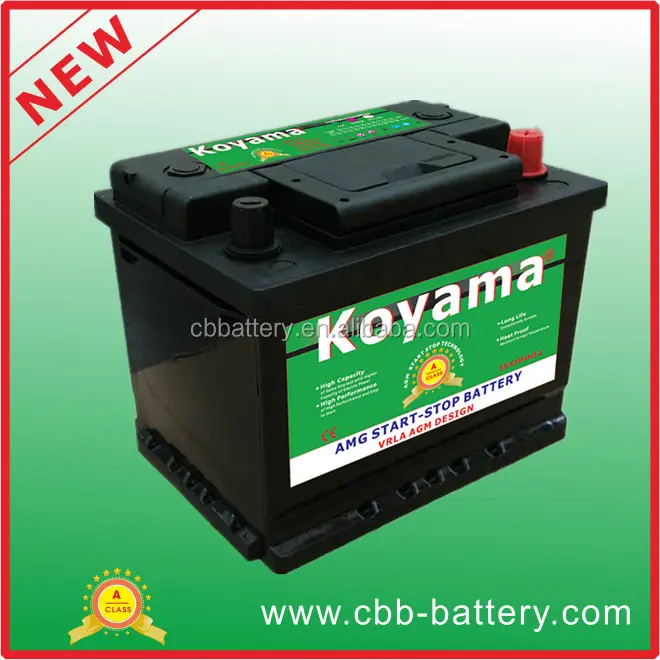 KOYAMA Markenname 12V versiegelt AGM Start Stop Auto Autobatterie DIN55ah