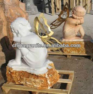 Estatua de Ángel de Tamaño Real en Mármol Blanco, Escultura Manual de Nuevo Diseño - Product Image 4