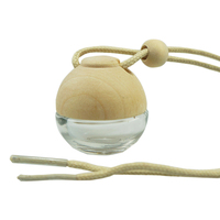 Diffuseur de parfum pour voiture en forme de boule, vide, à suspendre, avec bouchon en bois
