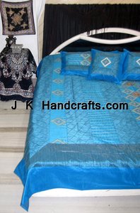 Hermosas sábanas bordadas a mano de seda étnica - Product Image 2
