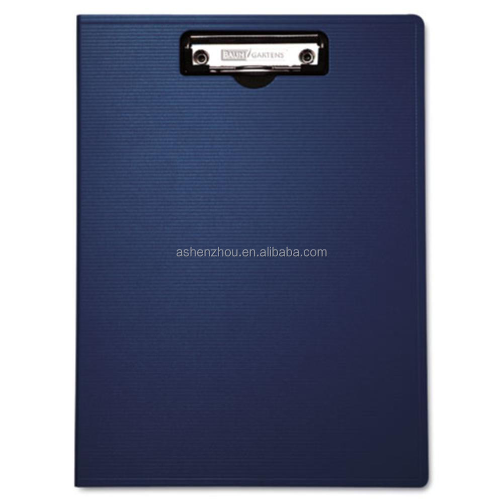 Cheapest custom PVC A4 folding clipboard for stationery clipboard with metal clip for office