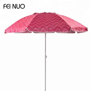 Benzersiz tarzı tilt baskılı şemsiye fringe ile hava firar şemsiye plaj şemsiye çin'de yapılan