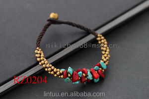 2016 Nouveau Style Vert et rouge Corail Bracelet Unique Perles Naturel Pics Lunettes Bracelet Pour Hommes Femmes - Product Image 1