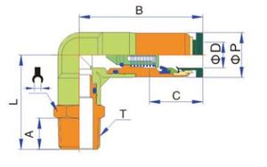 90 độ SPL một cách kiểm tra van một chạm phù hợp, nam trong chủ đề để ống, đồng thau phụ kiện nén - Product Image 5