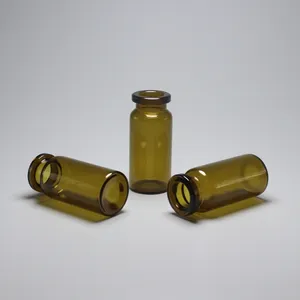 Customized GMP ISO CE Amber Brown Pharmacy Mini Glass Vial Glass Bottles With Caps