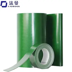 2mm capa de PVC verde de cinta transportadora con superficie plana para luz de mercancías transporte