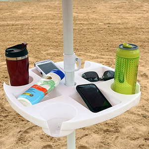 <span class=keywords><strong>Parasol</strong></span> de plage rond en plastique <span class=keywords><strong>avec</strong></span> <span class=keywords><strong>table</strong></span> intégrée pour extérieur, <span class=keywords><strong>jardin</strong></span>, piscine, au design moderne - Product Image 2