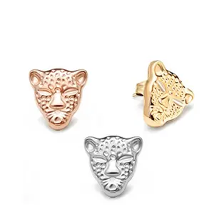 Wholesale Women Stainless Steel Animal Cheetah Stub Earrings