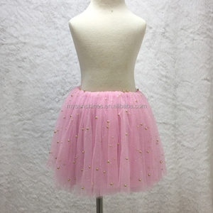 2017 nouveau style et mode bébé filles ballet tutu <span class=keywords><strong>mini</strong></span> <span class=keywords><strong>jupe</strong></span> avec or perle décoration - Product Image 2