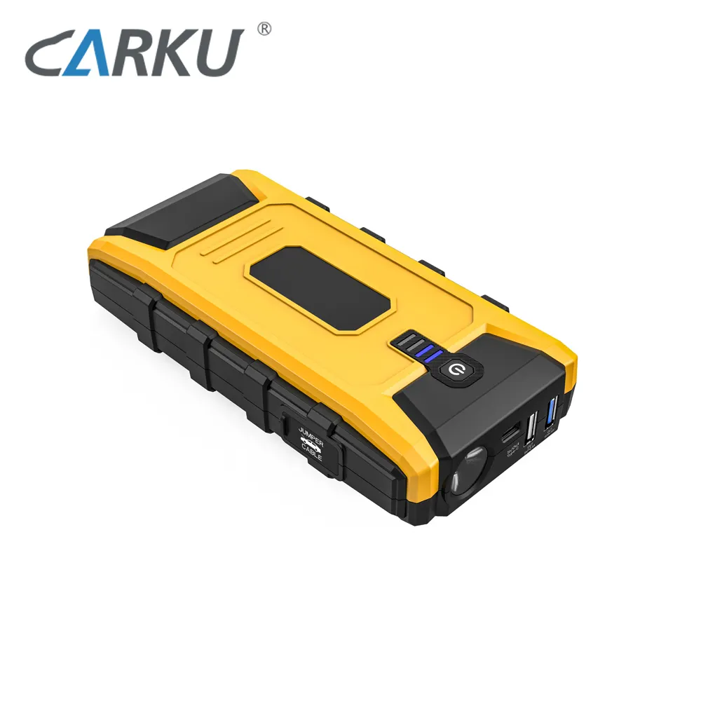 CARKU เครื่องกู้ภัยฉุกเฉิน12V,เครื่องจั๊มสตาร์ทรถ Powerbank ชาร์จเร็วสำหรับรถเบนซิน3000cc 3-3.5ชั่วโมง1ปี