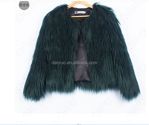 Donne Cappotto di Pelliccia Del Faux Gilet di Pelliccia Della Signora di Colore Misto Inverno Lungo Cappotto di Pelliccia - Product Image 1