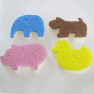 Animais em forma de combinação série esfregão esponja esponja de limpeza da cozinha
